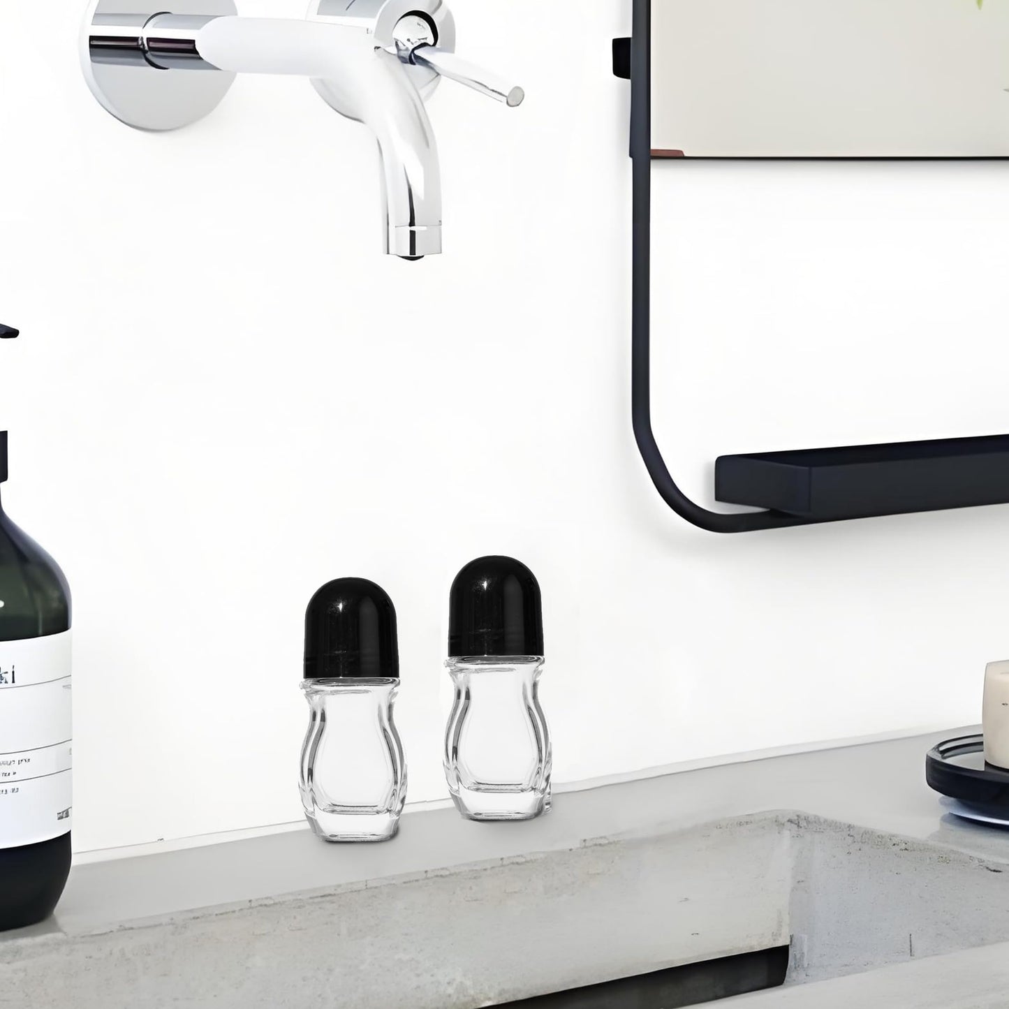 2 Pcs Glass Empty Roller Bottles, Deodorant Containers, Empty Roller Ball Bottles For Essential Oils Perfume Cosmetics (30ml) (2pcs Oval)