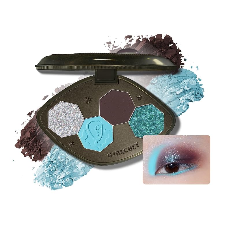 GIRLCULT 4-Color Blue Purple Eyeshadow Palette - Blue Heaven (Variation #45)