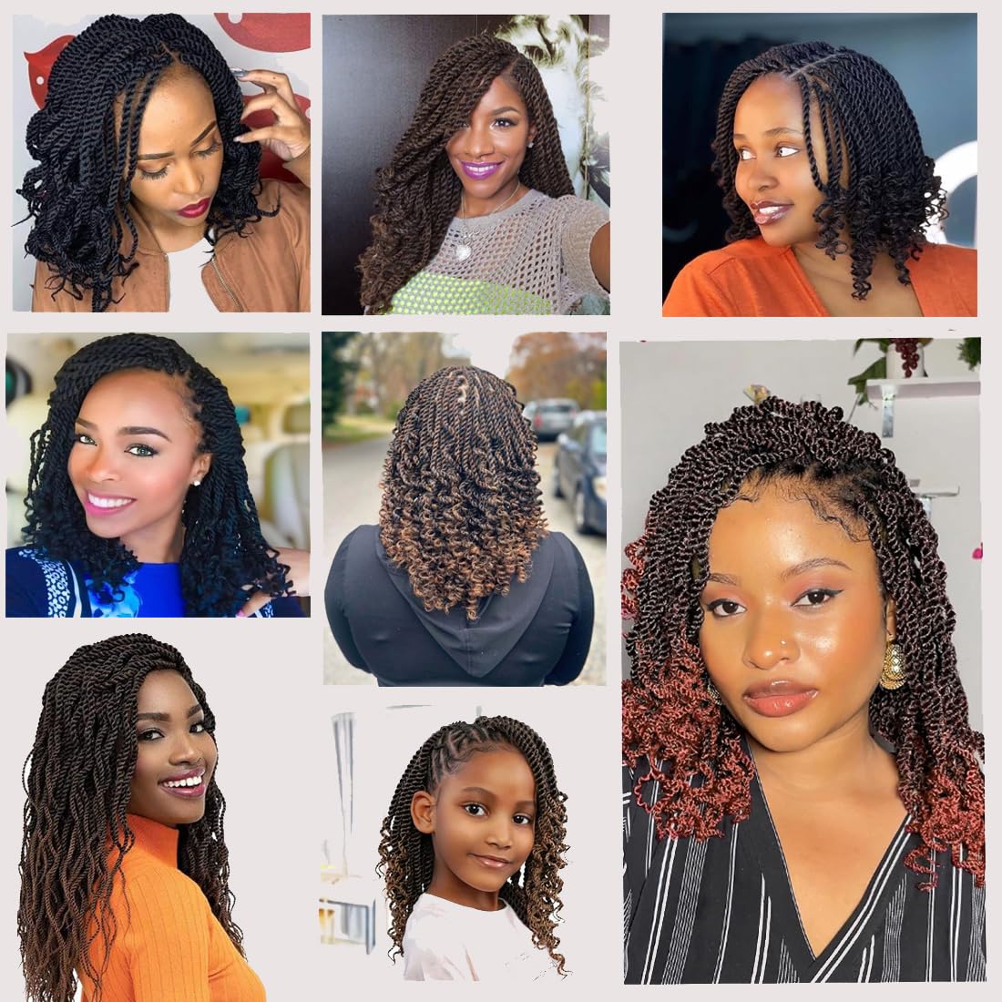Fayasu Senegalese Twist Crochet Hair 8 Packs Black Pre Looped Short Crochet Braids Pre Twisted Small Twist with Curly Ends Synthetic Braiding Hair for Women（12Inch Pack of 8),1B)