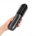 Cordless Curling Iron Brush, 1.5 Inch Mini Travel Hair Curler with 200 Million Negative Ions, Portable Heated Round Straightener Brush Rechargeable for Curl, Touch-Up, De-Frizz, Styling, Black