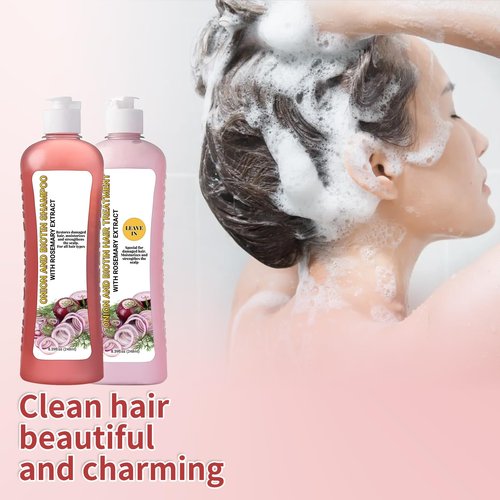 Onion Biotin and Rosemary Shampoo, Onion Rosemary Shampoo Set for Soft Hair & Shine for Hair Growth, Hair Loss and Thinning Hair, for All Hair Types