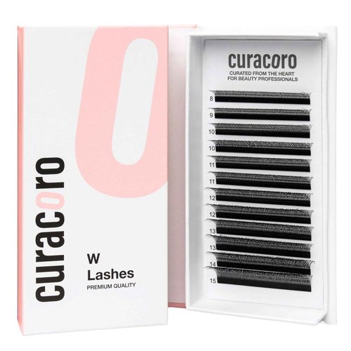 Curacoro W Eyelashes Extensions - 3D Handmade Volume Eyelashes, 0.05 C Curl 10mm Length, Full Fluffy Volume Look, Long Lasting & Easy Application