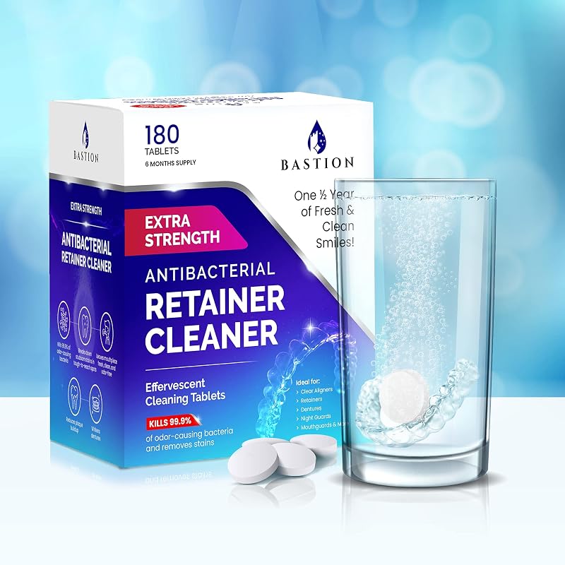 Denture Cleaning Tablets & Retainer Cleaner — 360 Count (6 Months) Bastion