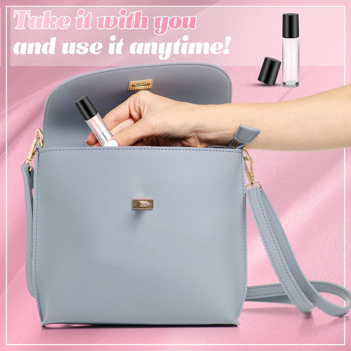 Sumind 150 Pcs Essential Oil Roller Bottles 10 ml Glass Empty Roll on Bottles with Stainless Steel Balls Leak Proof with 5 Funnel for Travel Essential Oil(Clear)