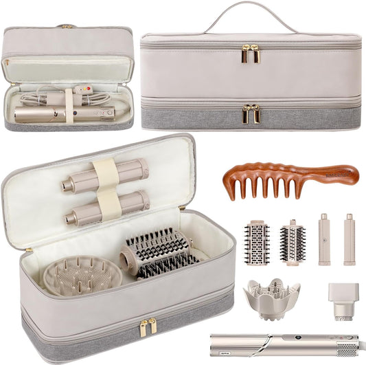 Dyson Airwrap Travel Case - Double-Layer Storage Bag for Shark Hair Dryer & Attachments