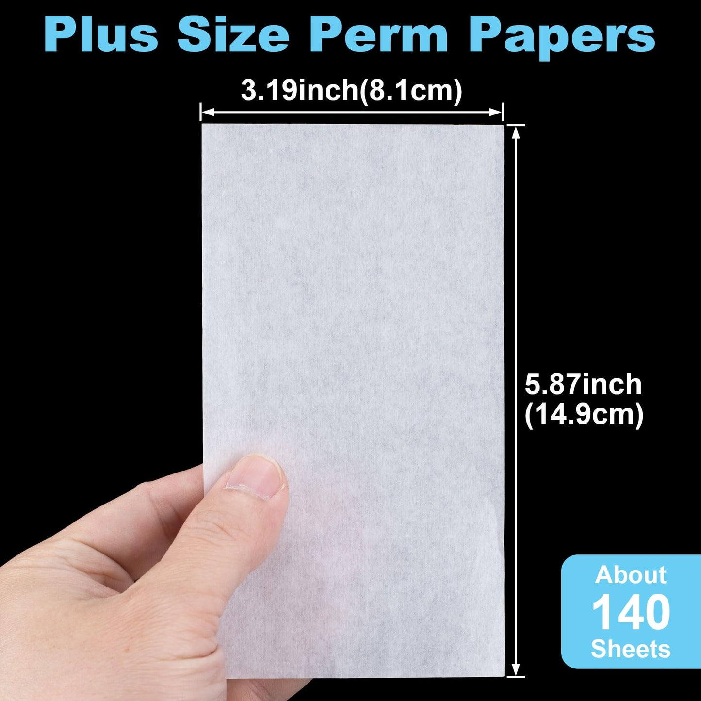 Pndeyo 140pcs End Papers for Hair Perm, Disposable Thin Salon Hair Perm Papers, High Temperature Resistance Curling Tissue Styling Accessories for Cold and Hot Perms- White