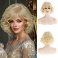 Sallcks Short Blonde Curly Wig for Women – Cosplay Party Costume (Variation: Blonde)