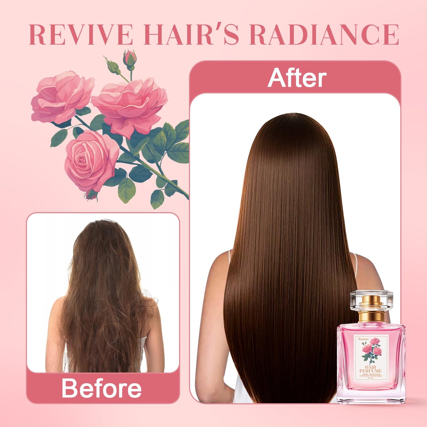 Hair Perfume for Women,Pheromones Perfumes,Long Lasting & Attractive, Hair Essential Oils Perfume-Nourishing & Hydrating, Hair Shine Spray with Honey for Sweet Scent, 1.69 Fl Oz