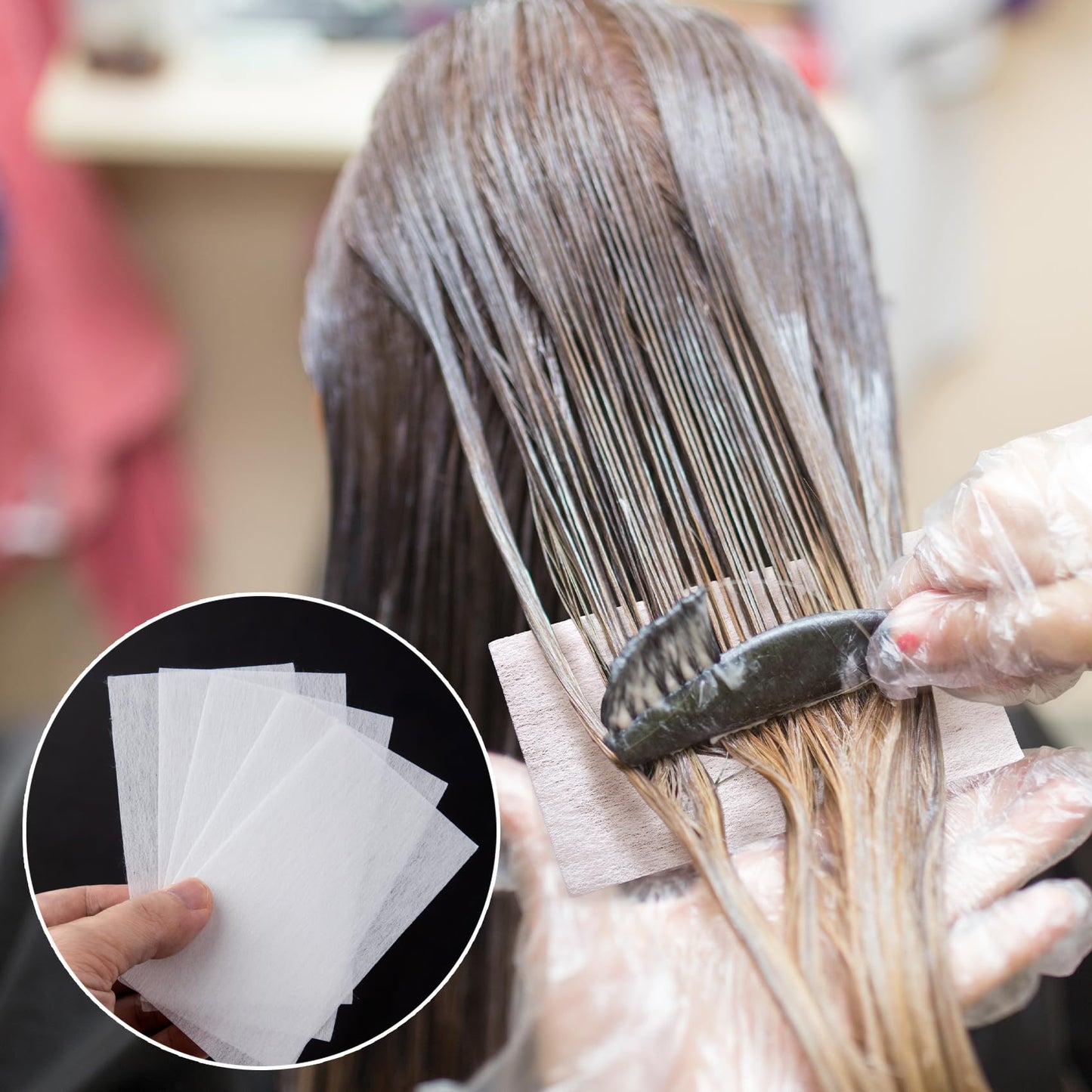 HINZIC 100pcs End Papers for Hair Perm, Disposable Hair Perm Papers with High Temperature Resistance, Salon Home Hair Styling Accessories for Cold and Hot Perm