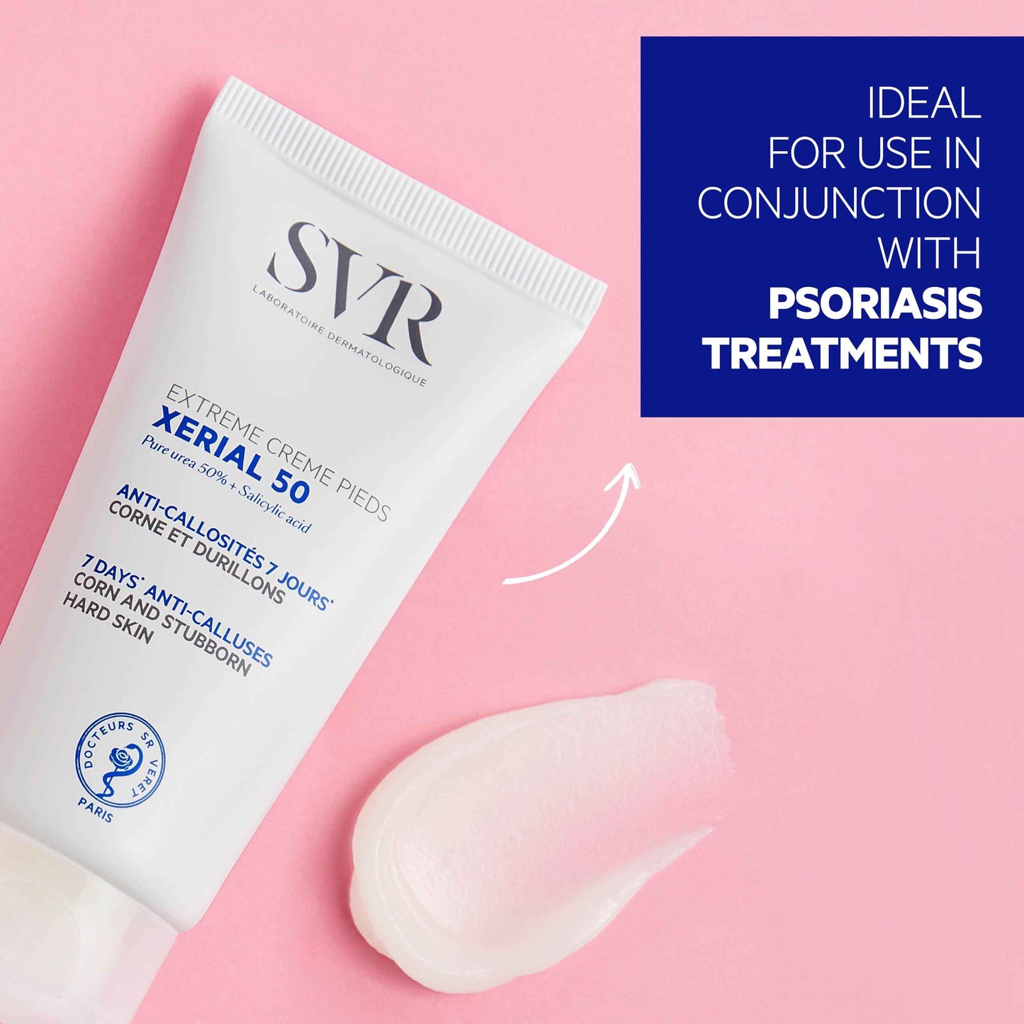 SVR Xerial 50 Extreme Foot Gel With Salicylic Acid & 50% Pure Urea For Severely Dry, Cracked, Rough, Stubborn Hard Skin Prone To Corns And Calluses. Relief For Extremely Dry Feet 1.7 Fl.oz.