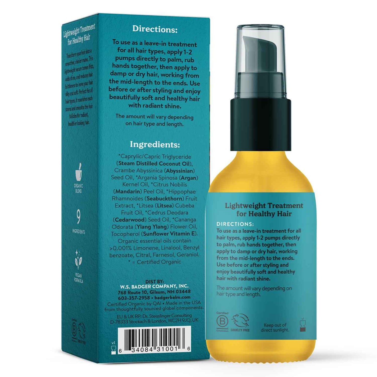 Badger Argan Hair Oil, 2.0 Ounce