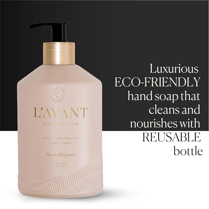 L'AVANT Collective Blushed Bergamot Plant-Based Hand Soap 16oz Refillable Glass Bottle