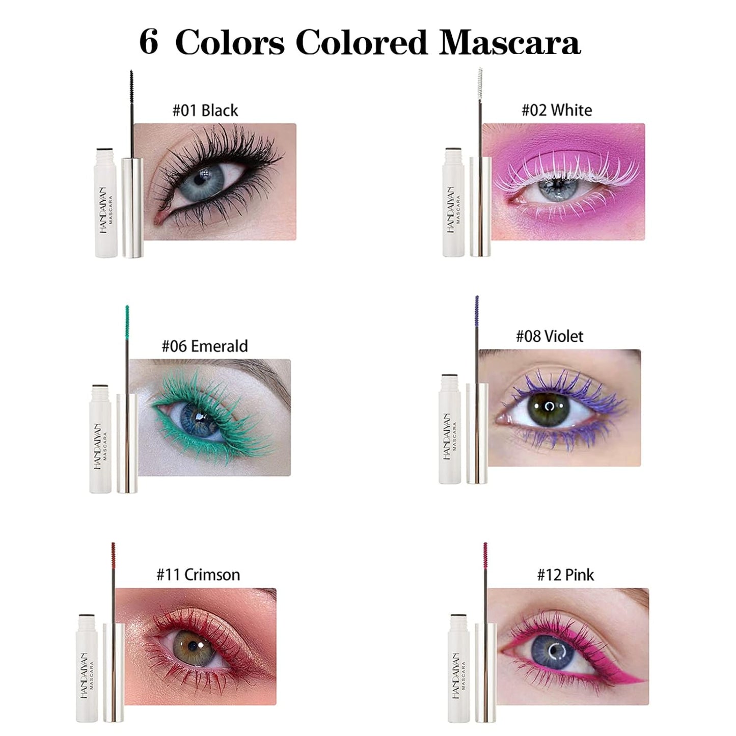 Colored Mascara Set - 9 Waterproof Shades for Long-Lasting Eye Makeup - Perfect Mother's Day Gift