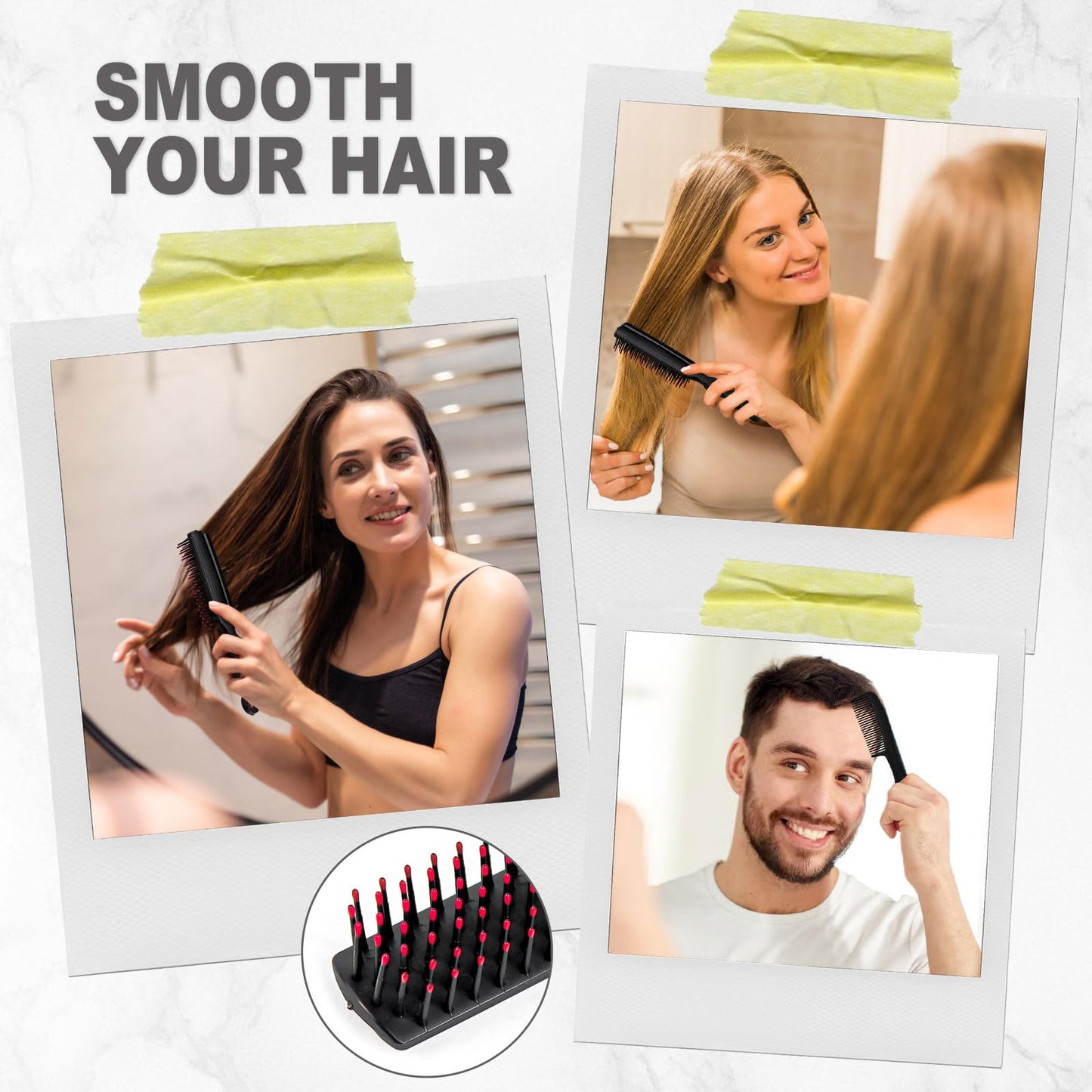 Hair Brush and Combs Bulk Individually Wrapped for Homeless,Disposable Hair Combs Bulk Hair Brushes Detangling Hairbrush for Women Shelter Nursing Hotel Church Charity Supplies50