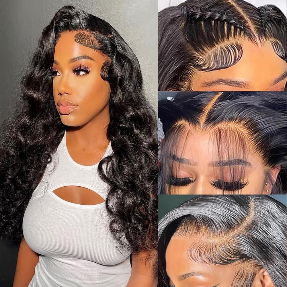 Body Wave Lace Front Wigs Human Hair 200% Density 13x4 HD Lace Frontal Wigs Human Hair for Women Pre Plucked with Baby Hair Natural Hairline 20 Inch