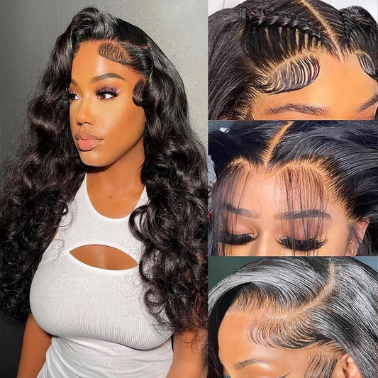 Body Wave Lace Front Wigs Human Hair 200% Density 13x4 HD Lace Frontal Wigs Human Hair for Women Pre Plucked with Baby Hair Natural Hairline 20 Inch