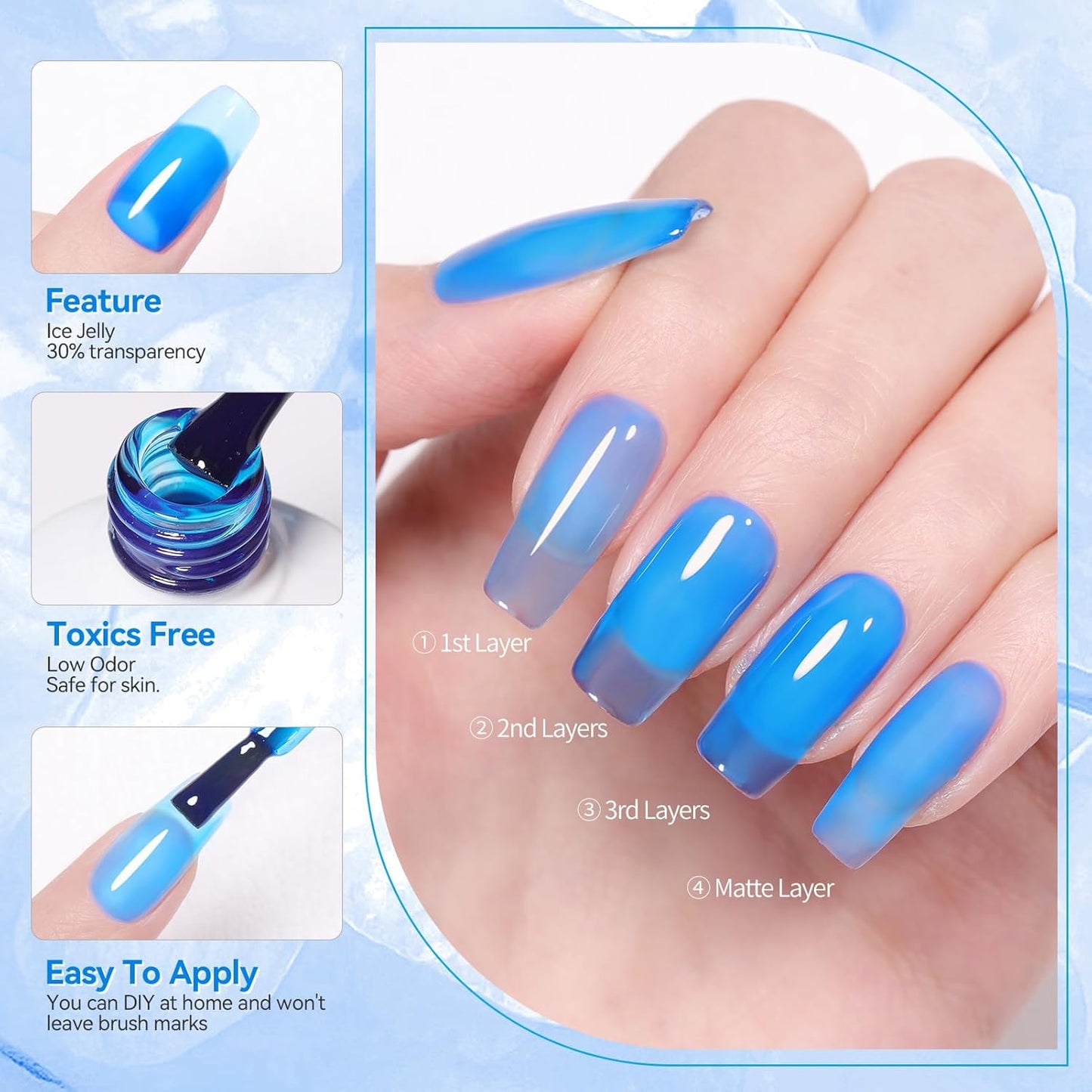 Born Pretty Neon Jelly Gel Nail Polish Set - Halloween Colors, Soak Off UV/LED for Salon & DIY