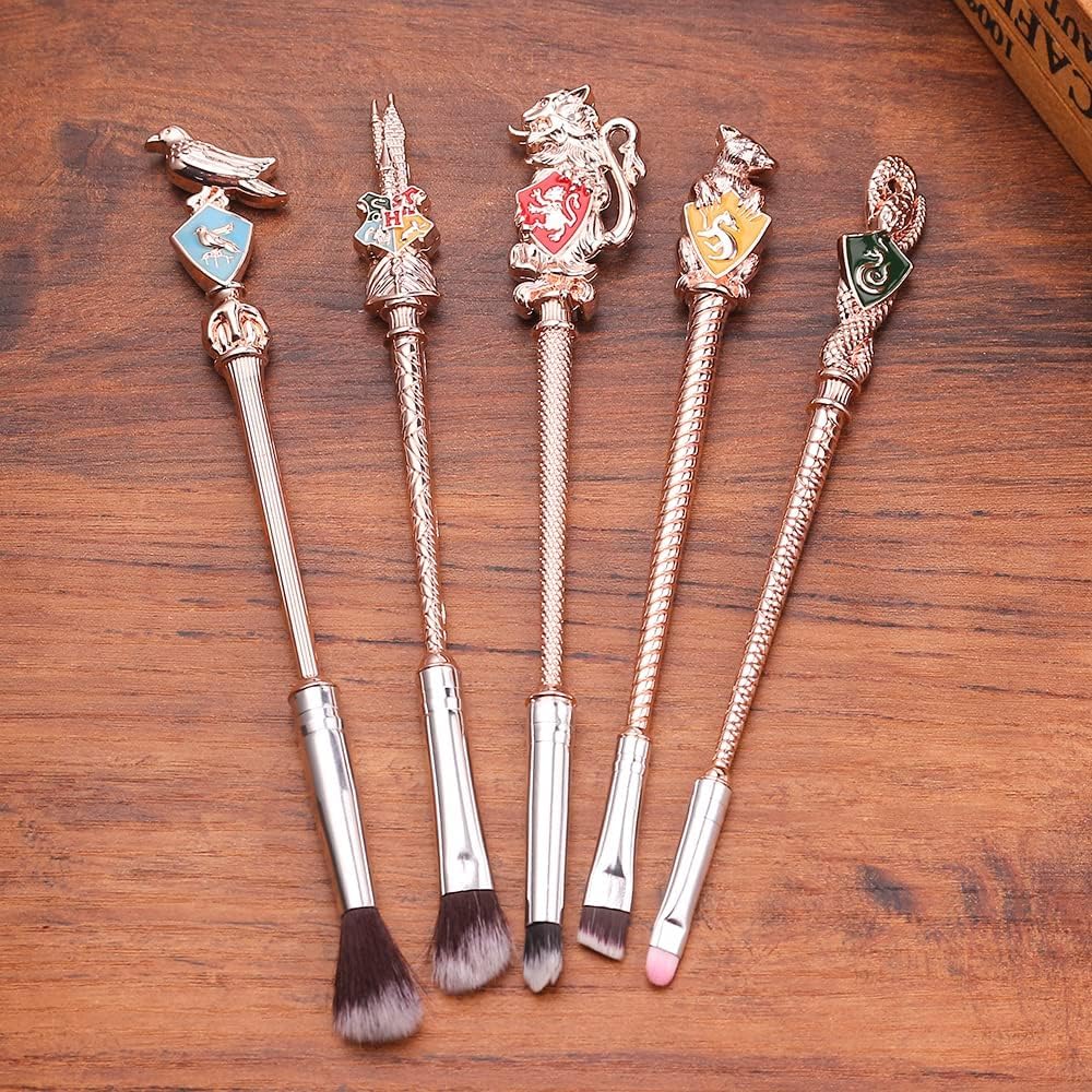 【2 Color Options】 Harry Gifts Potter Metal Makeup Brushes Set Gifts Wi-zard Wand Makeup Brushes Set for Women Magic Eye Shadow Eyeliner Blending Lip Brush - Brushes Holder Pot Not Included