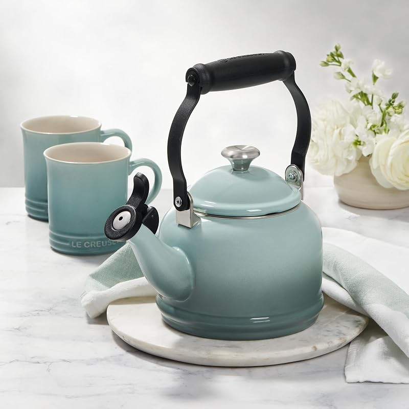 Olive Demi Tea Kettle 1.25 qt - Enamel On Steel, Le Creuset