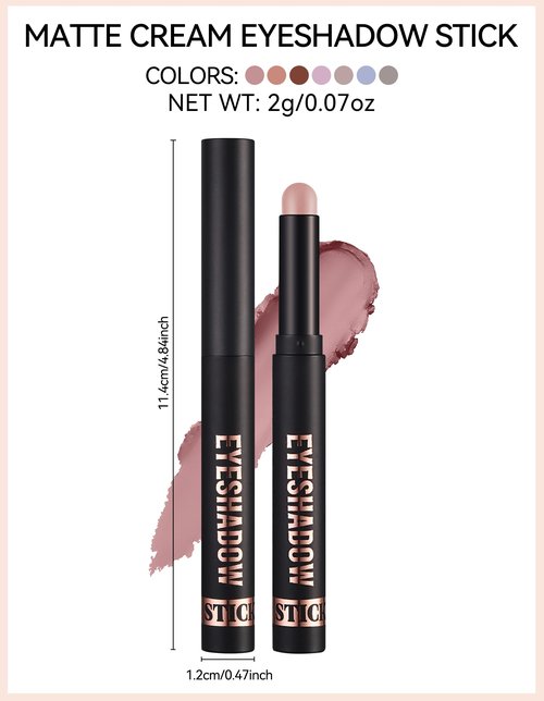Erinde Waterproof Cream Eyeshadow Stick, Matte Nude Eye Shadow Sticks, Longwear Blendable High Pigmented, Neutral Eye Shadow Sticks Matte for Older Eyes, Smokey Eyeshadow Pencil Crayon, 12 Warm Brown