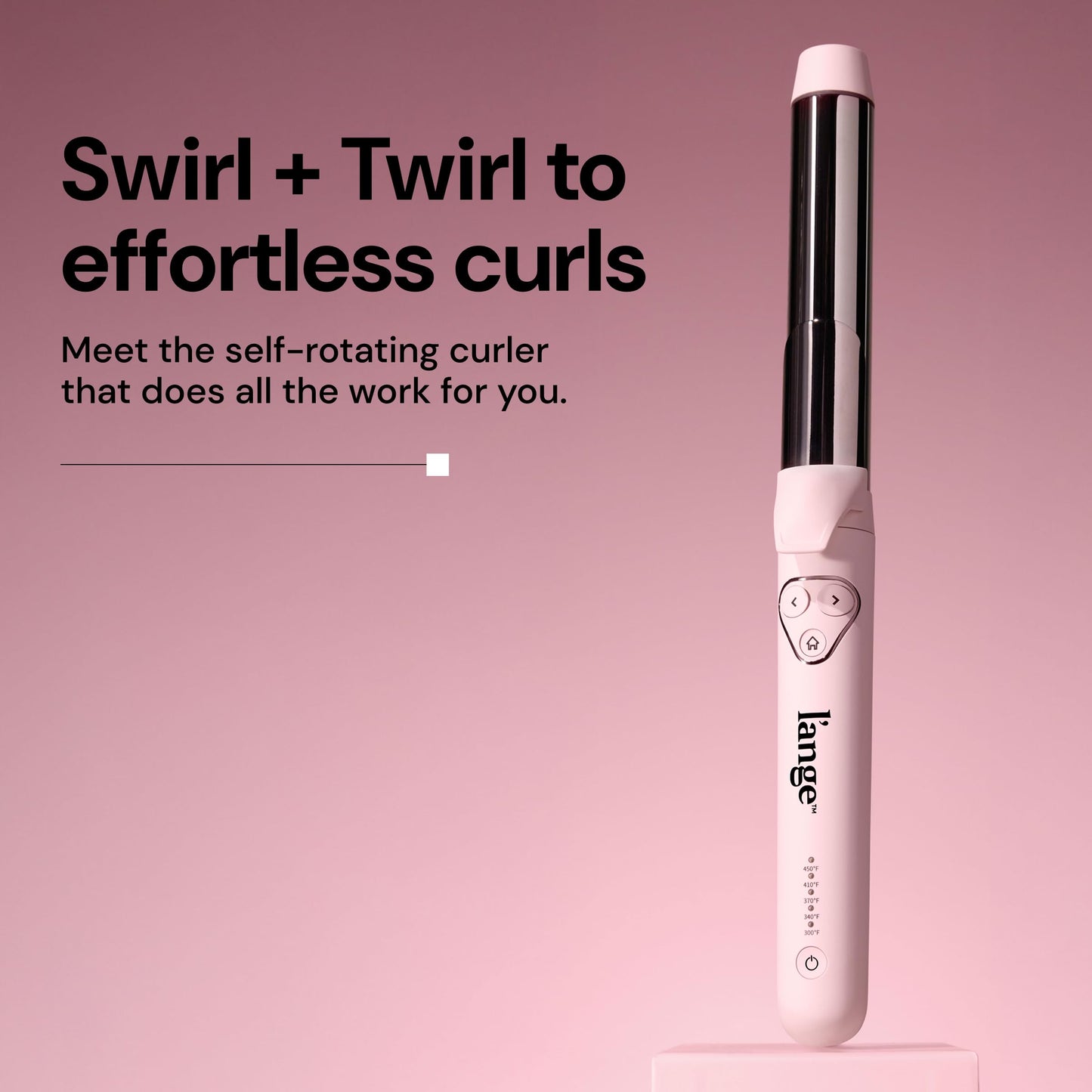 L'ANGE HAIR Le Pirouette 25MM Titanium Rotating Curling Iron Self-Rotating Curler | Curls and Waves for Beginners and Pros | Premium Titanium 1 Inch Barrel | Blush