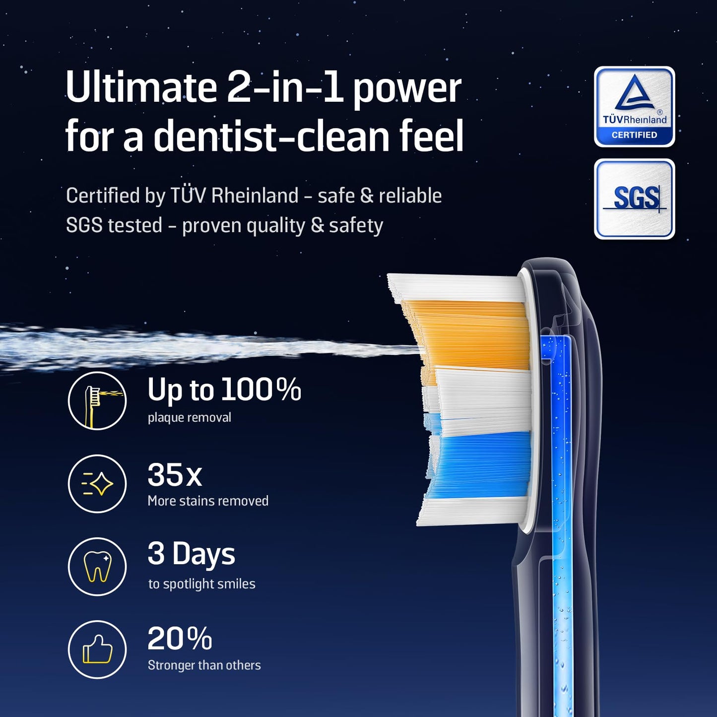 Soocas NEOS II - Electric Toothbrush with Water Flosser, Sonic Electric Toothbrush for Adults, Cordless Water Flosser for Travel, Portable Oral Irrigator, Up to 100% Plaque Removal, Dark Violet