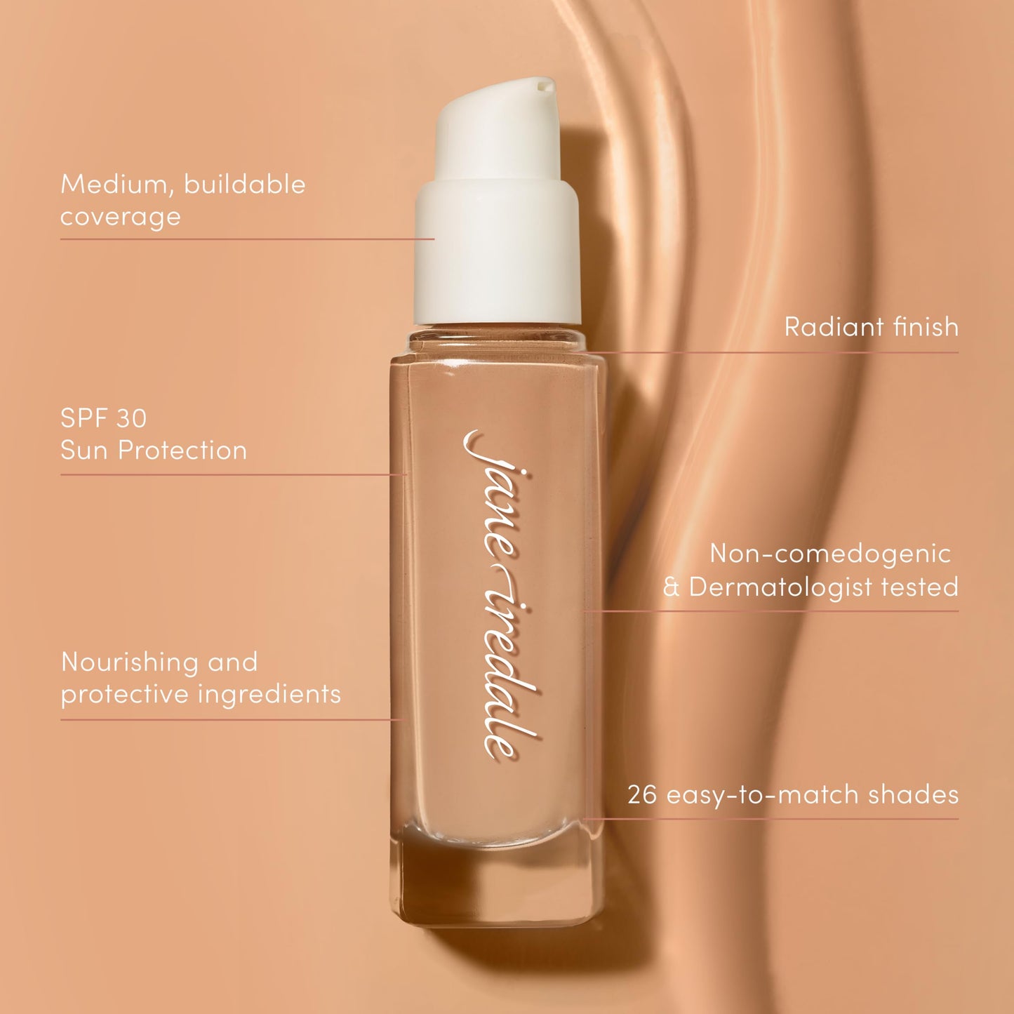 jane iredale Skintuition SPF 30 Radiance-Boosting Liquid Foundation 48 Medium