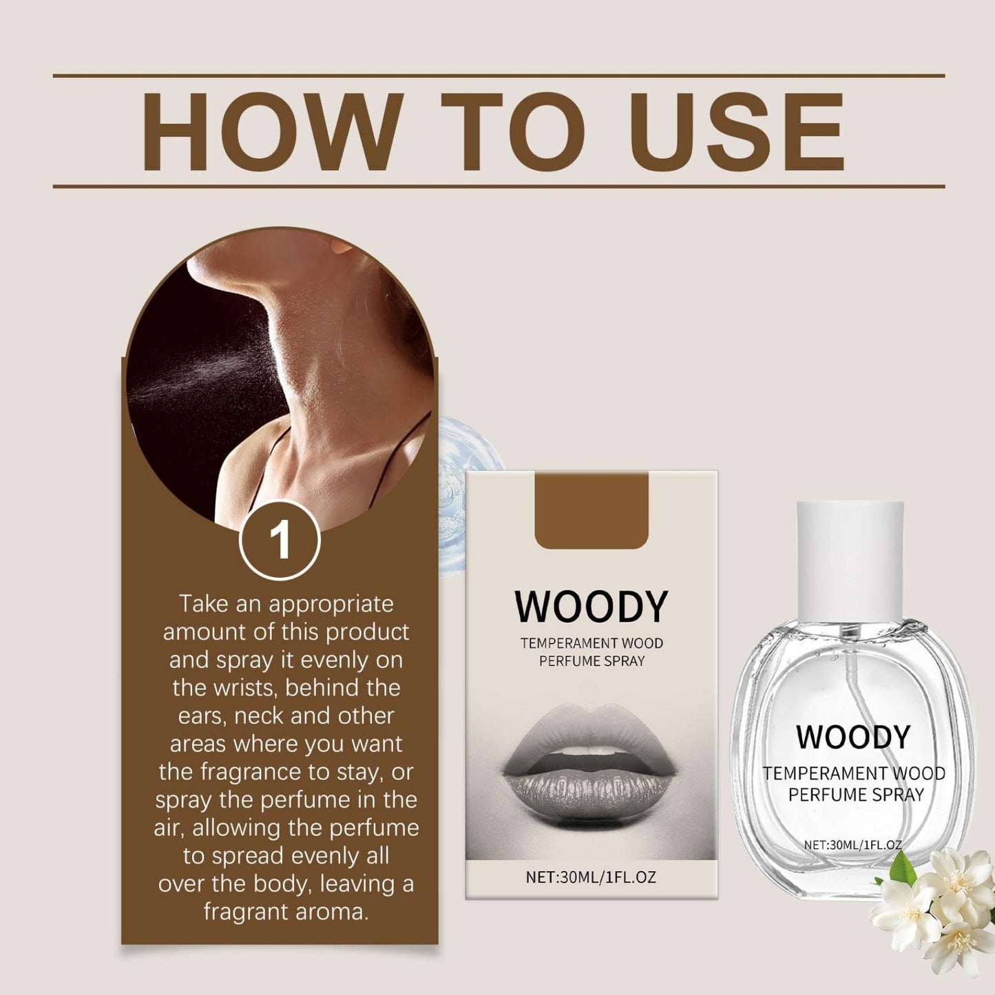 Sandalwood Women's Perfume | Long-lasting Eau Perfume with Pheromones | Fresh Cologne | Elegant and Charming | Suitable For All Skin,50ML