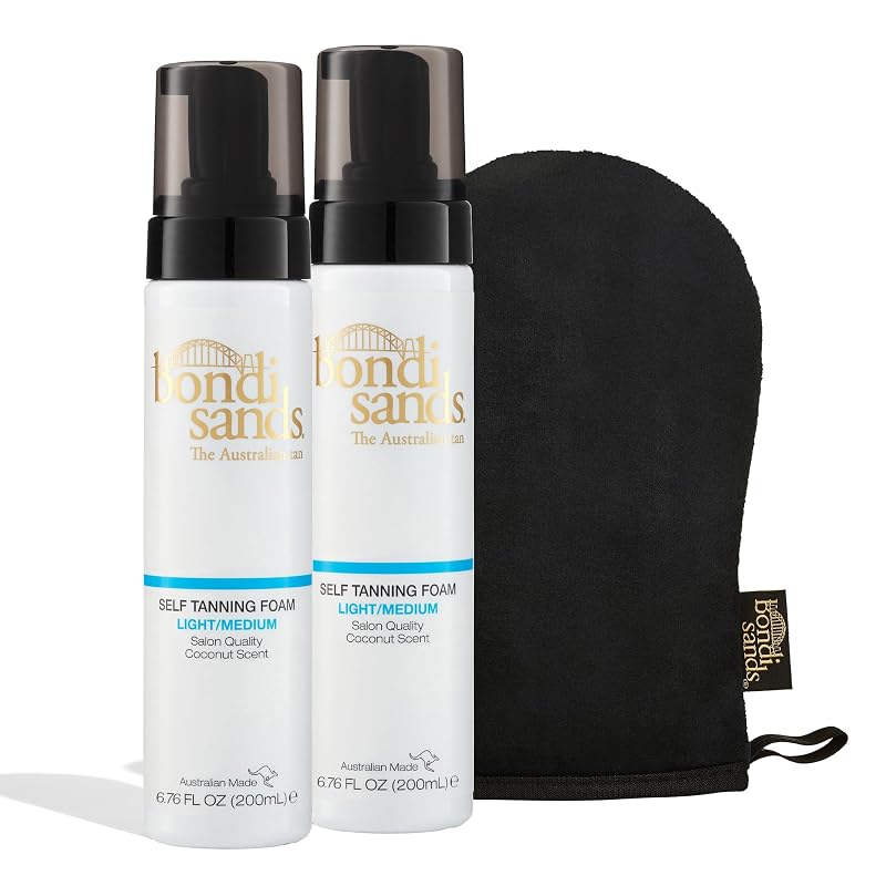 Bondi Sands Self Tanning Foam Value Kit – 2 Lightweight Foams + Application Mitt