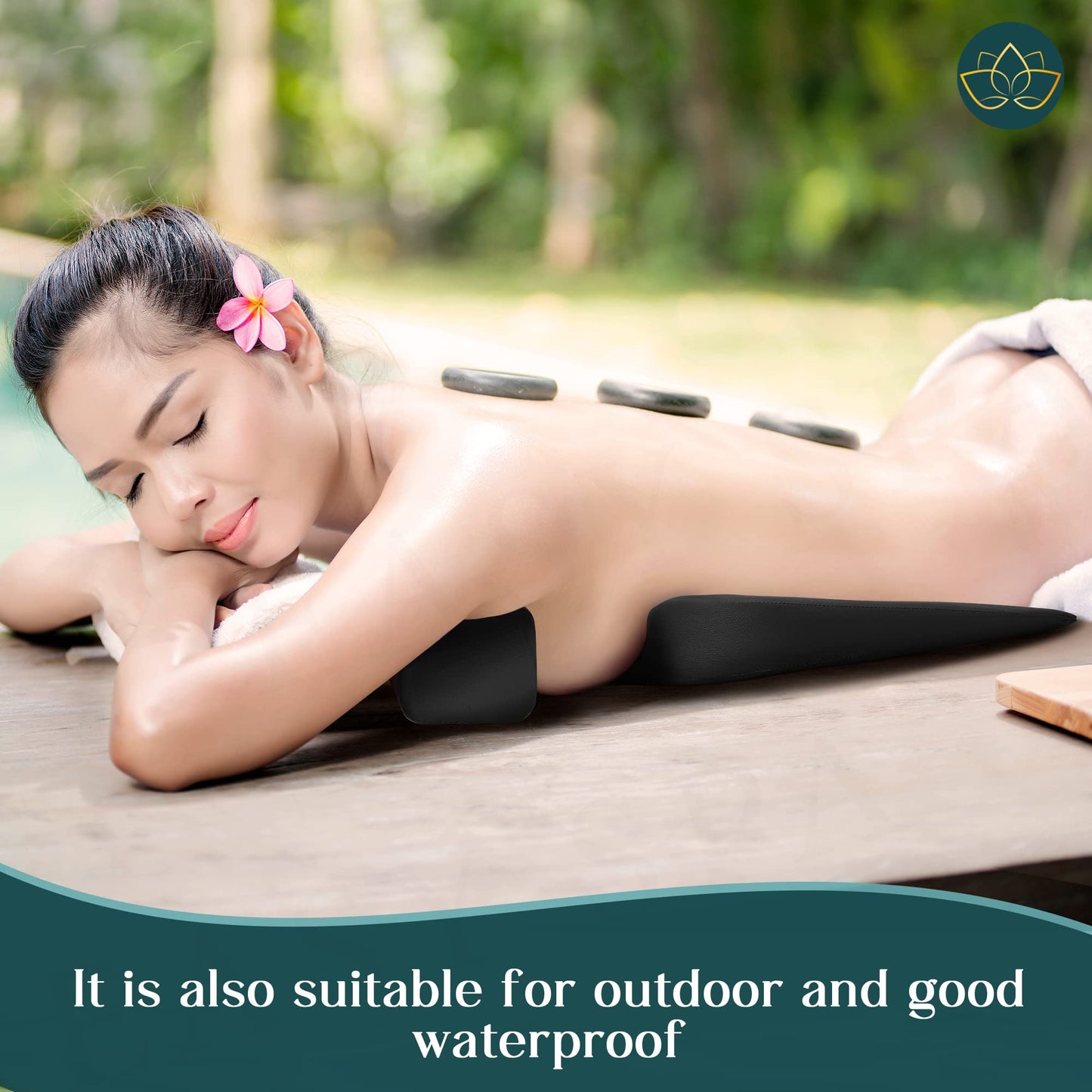 EASY SPA Massage Table Breast Pillow Upgraded for Larger Bust Sizes(AA-C+), Wedge Cushion, Comfort Bolster Wedge, Prone Pillow (Black) for Sleep or After Surgery