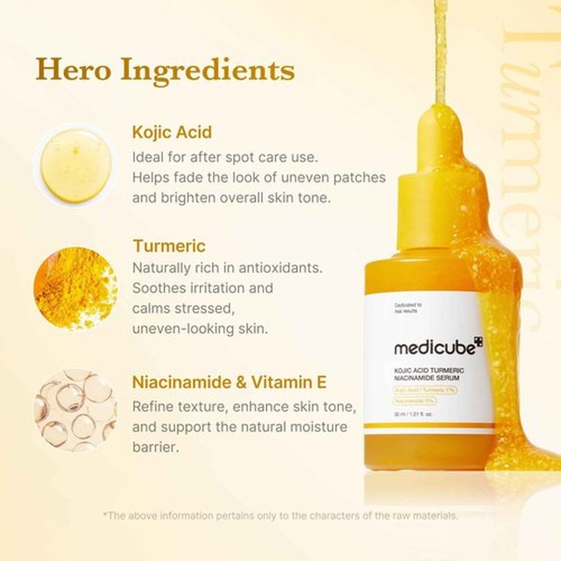 medicube Kojic Acid Overnight Care & Nourish Duo for Troubled Skin: Kojic Acid Turmeric Overnight Wrapping Peel Off Mask and Kojic Acid Turmeric Clarifying & Balancing Capsule Serum