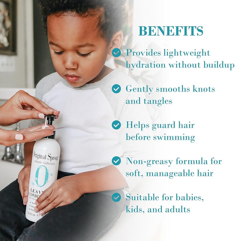 Leave-In Conditioner for Dry, Frizzy Hair - 12 fl oz (Pack of 1) Original Sprout