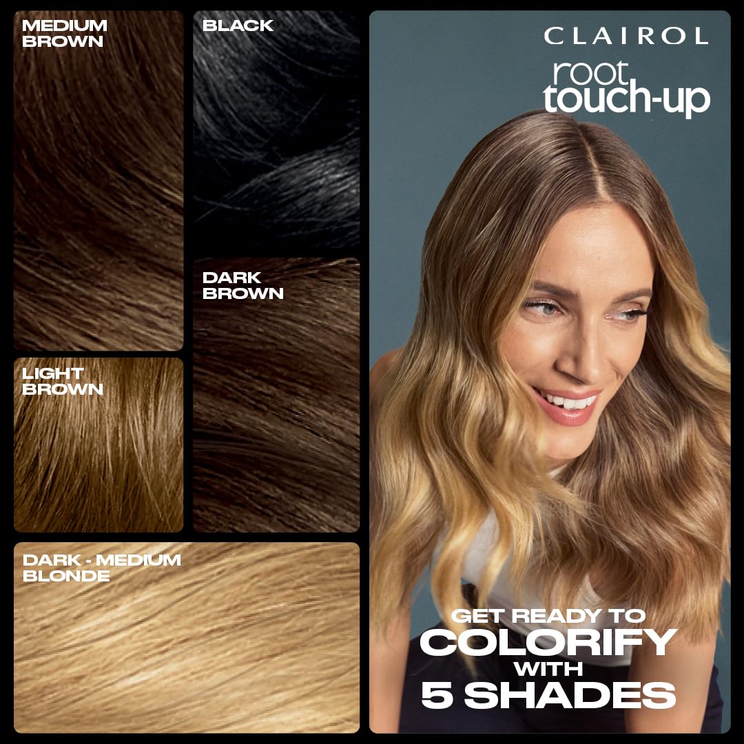 Clairol Root Touch-Up Color + Volume 2-in-1 Temporary Spray, Medium Brown Hair Color, Pack of 1