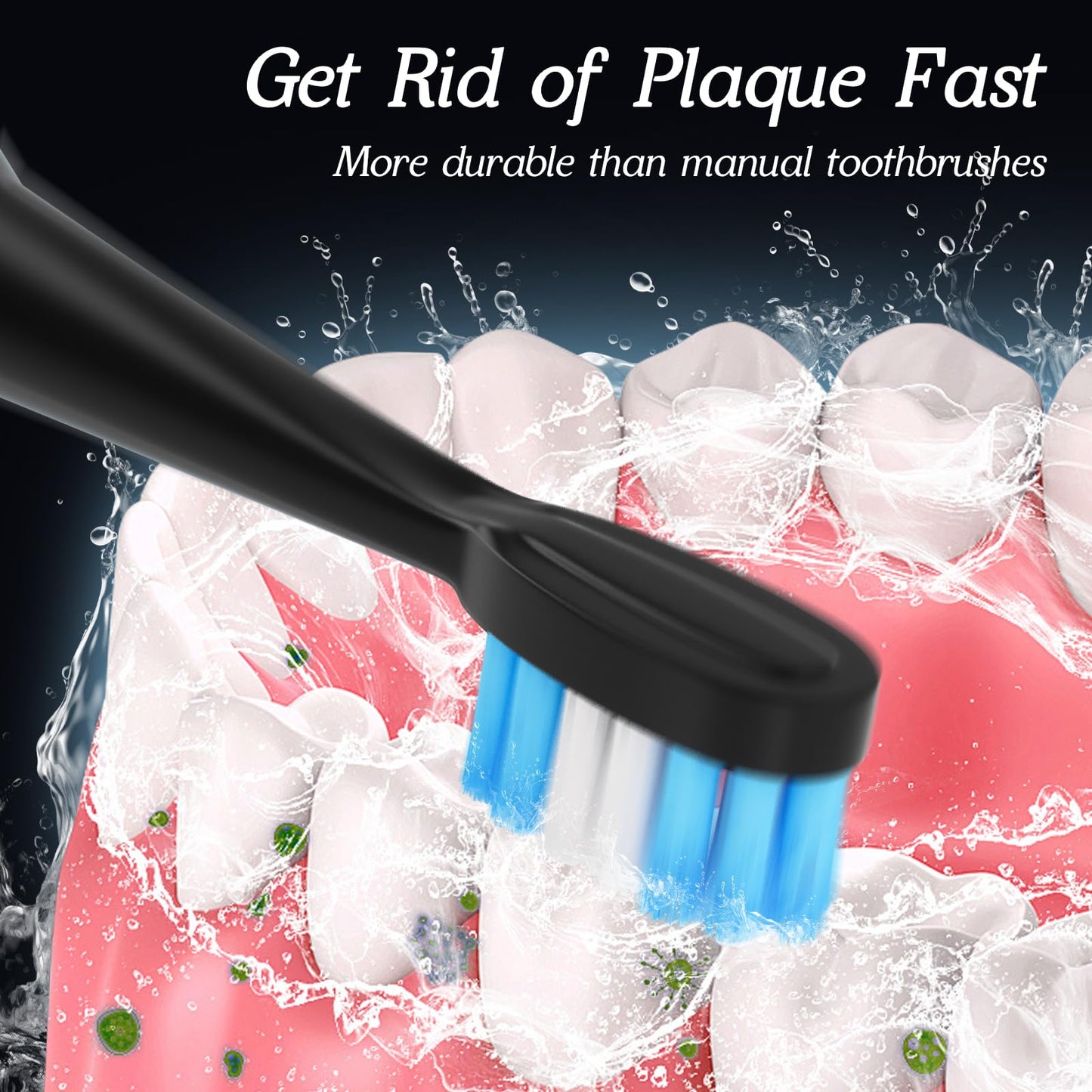 NGDGDDW 2-1 Professional Electric Toothbrush with Water Flosser, 3800VPM Ultrasonic Water Dental Flosser Toothbrush Combo- 4 Modes & 4 Intensity Levels, Brushing & Flossing for Home and Travel, Black