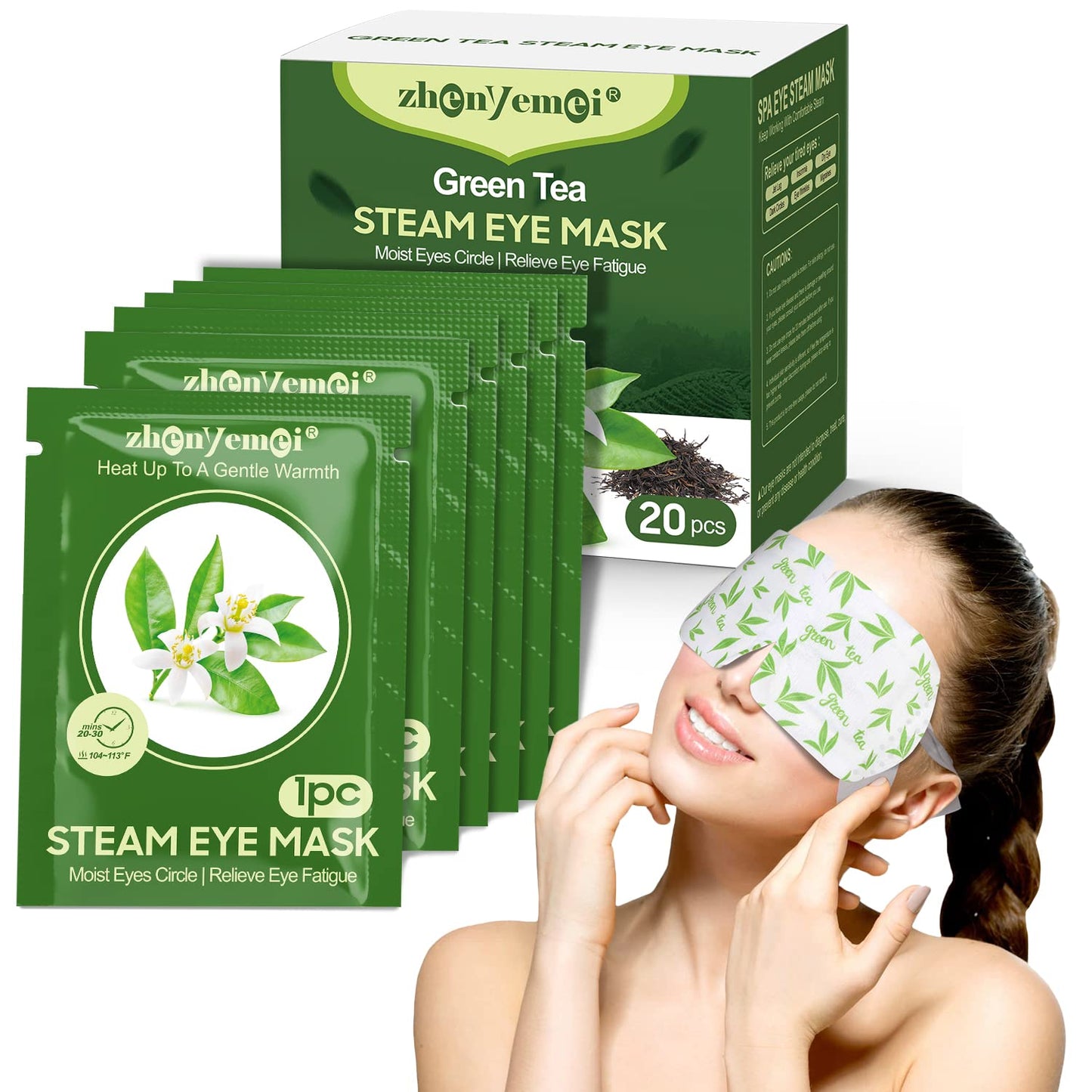 Self-Heating Eye Mask 18 Pack - Silk Cotton Warm Compress for Dry Eye Relief