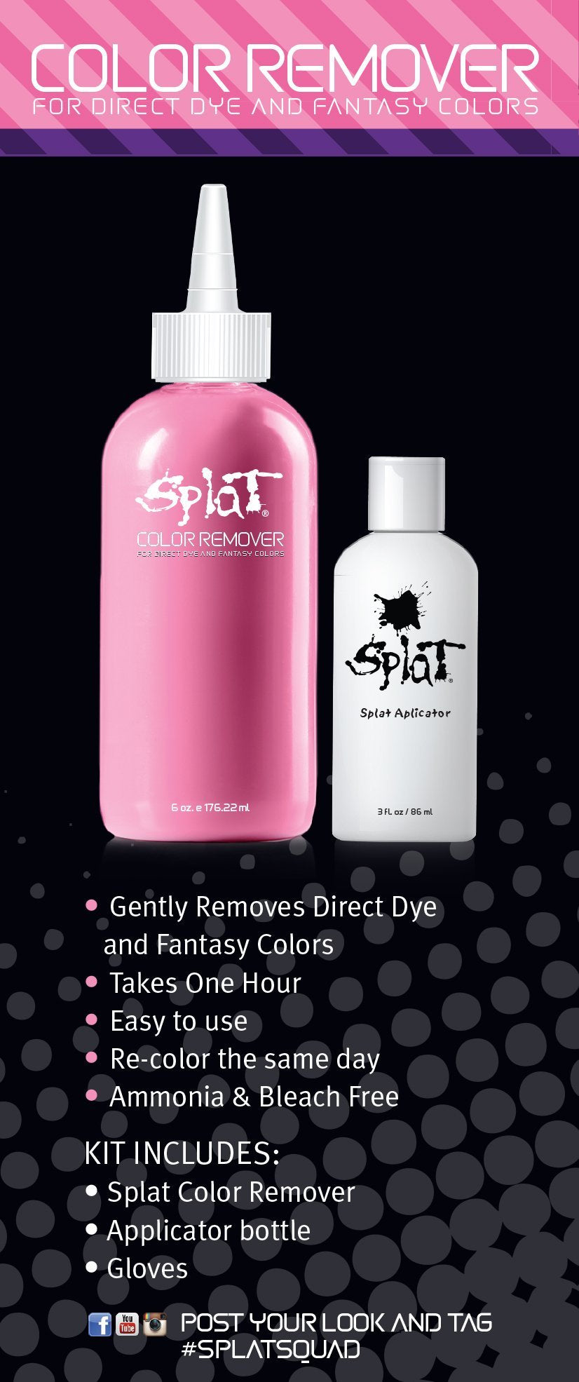 Splat Color Remover for Direct Dye and Fantasy Colors