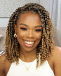 Forevery Pre Twisted Passion Twist Crochet Hair 8 Inch - 9 Packs, T1b/27#+8 Inch