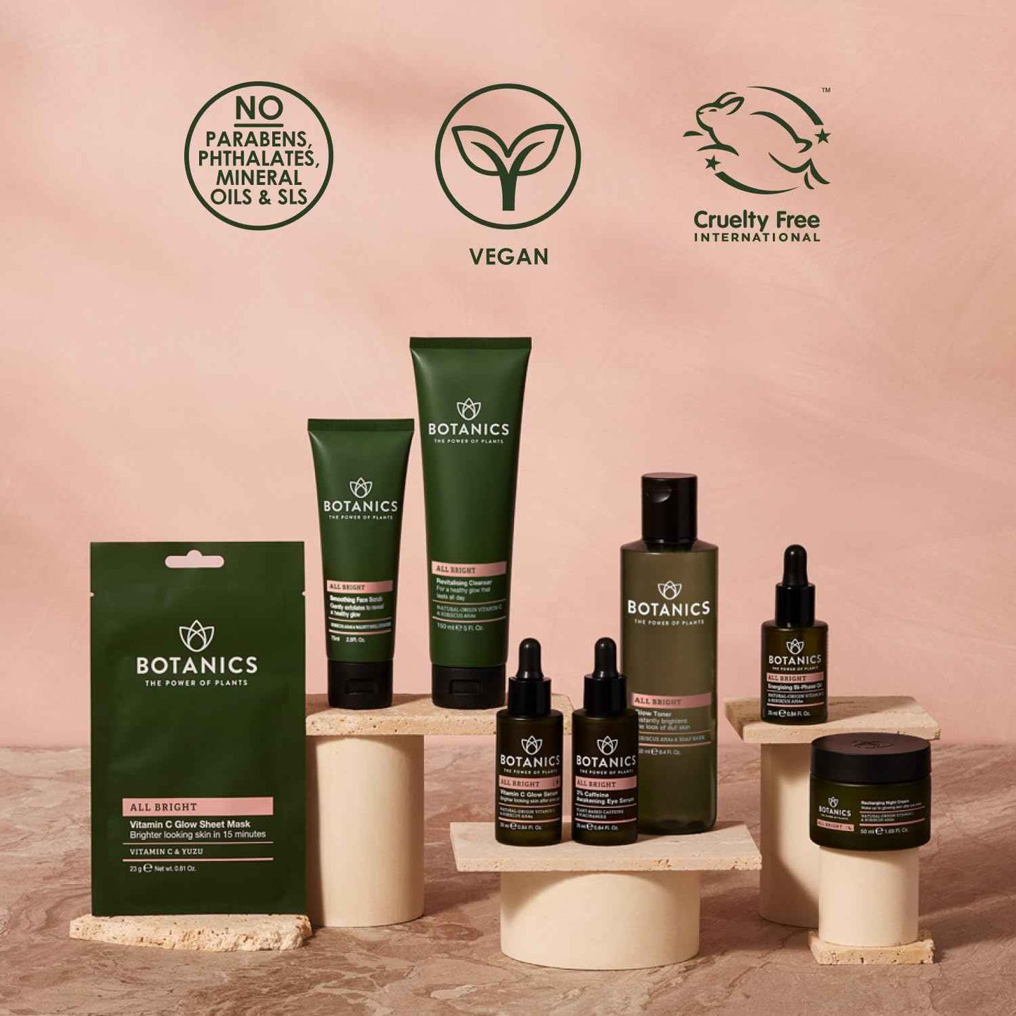 Botanics All Bright Facial Oil - Energizing Bi-Phase Face Oil for Gua Sha and Everyday Radiance - Lightweight & Non-Greasy Glow Serum - Brighten Dull and Uneven Skin (0.84 Fl Oz)