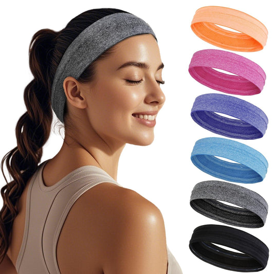 Sweat Bands Headbands for Women Non Slip, Workout Headbands with Grip - Women Sports Head Bands for Women's Hair, Moisture Wicking Sweatbands for Running Yoga Athletic