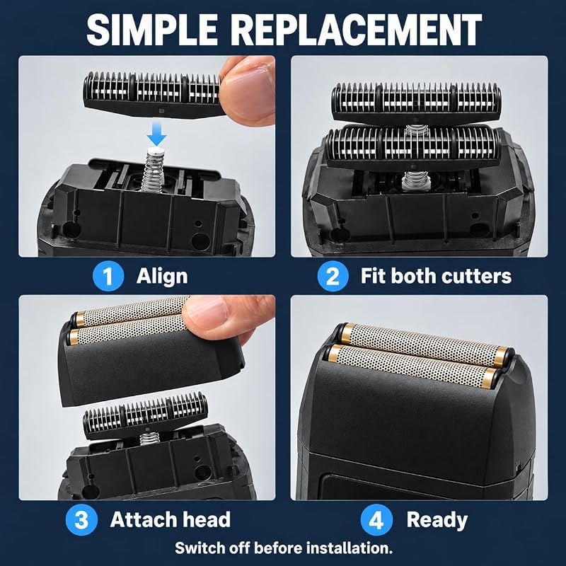 Replacement Shaver Foil Cutter for Wahl Vanish Shaver 8173-700 | 3 Packs