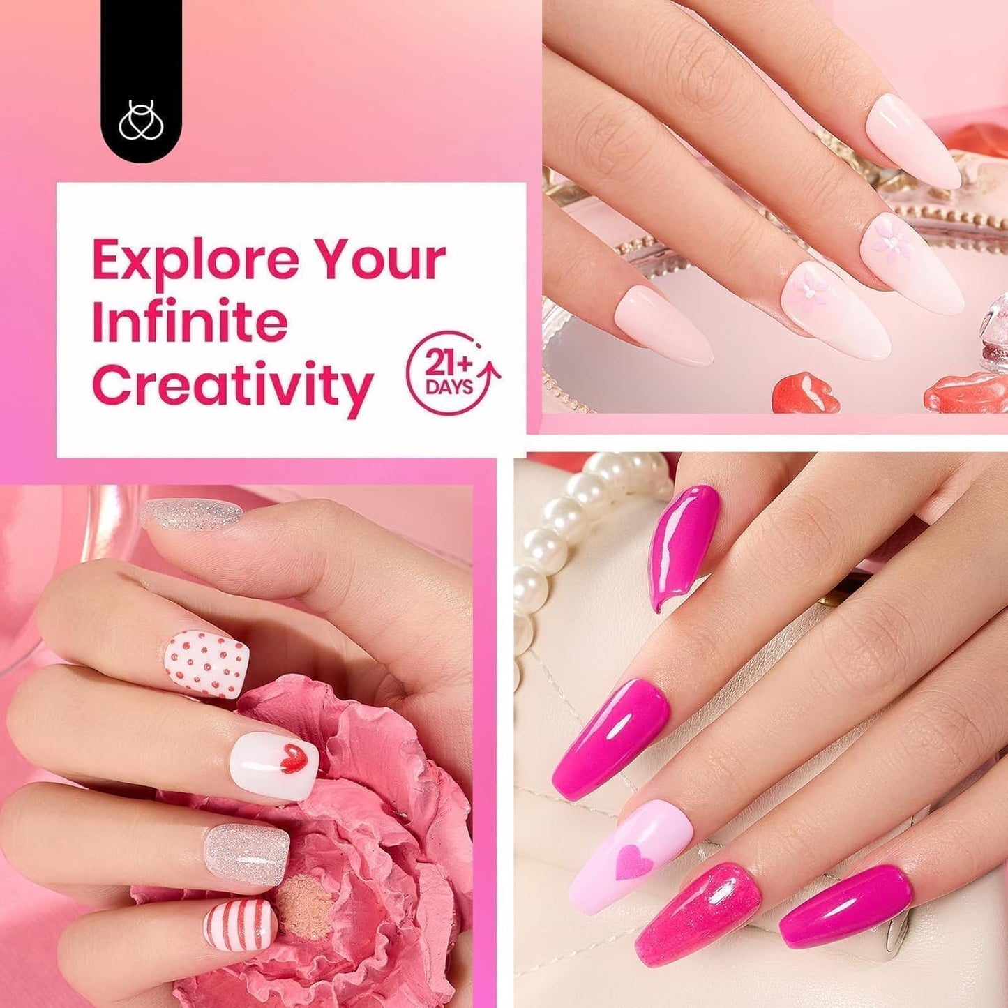 Beetles 20-Color Pink Nude Dip Powder Nail Kit - Jelly Effect & Glitter for DIY Manicure