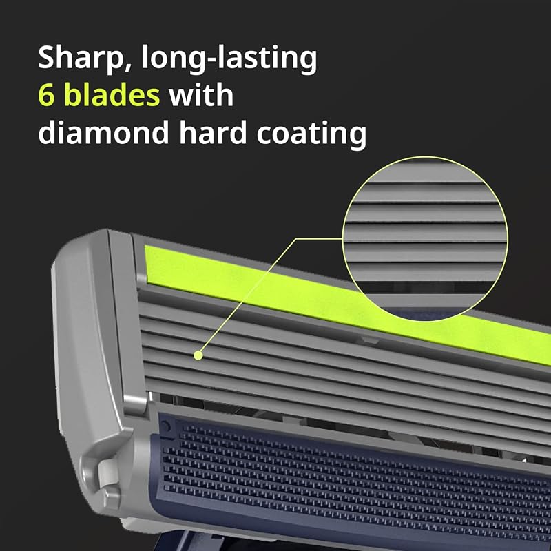 Dorco Pace 6+ Six Blade Disposable Razors with Trimmer – Value Pack (9 Count)