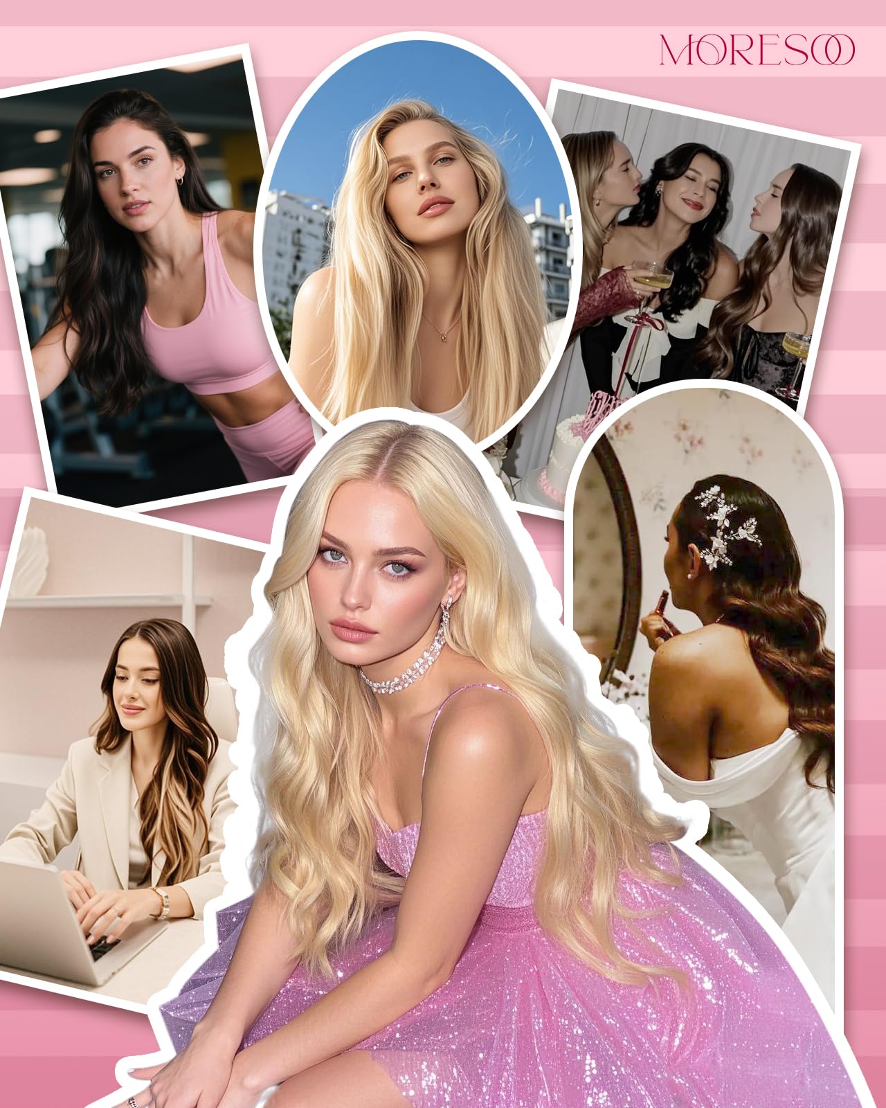 Moresoo Micro Loop Hair Extensions Real Human Hair Jet Black Micro Beads Extensions Human Hair 16 inch Micro Link Hair Extensions Human Hair Black 50G/50S