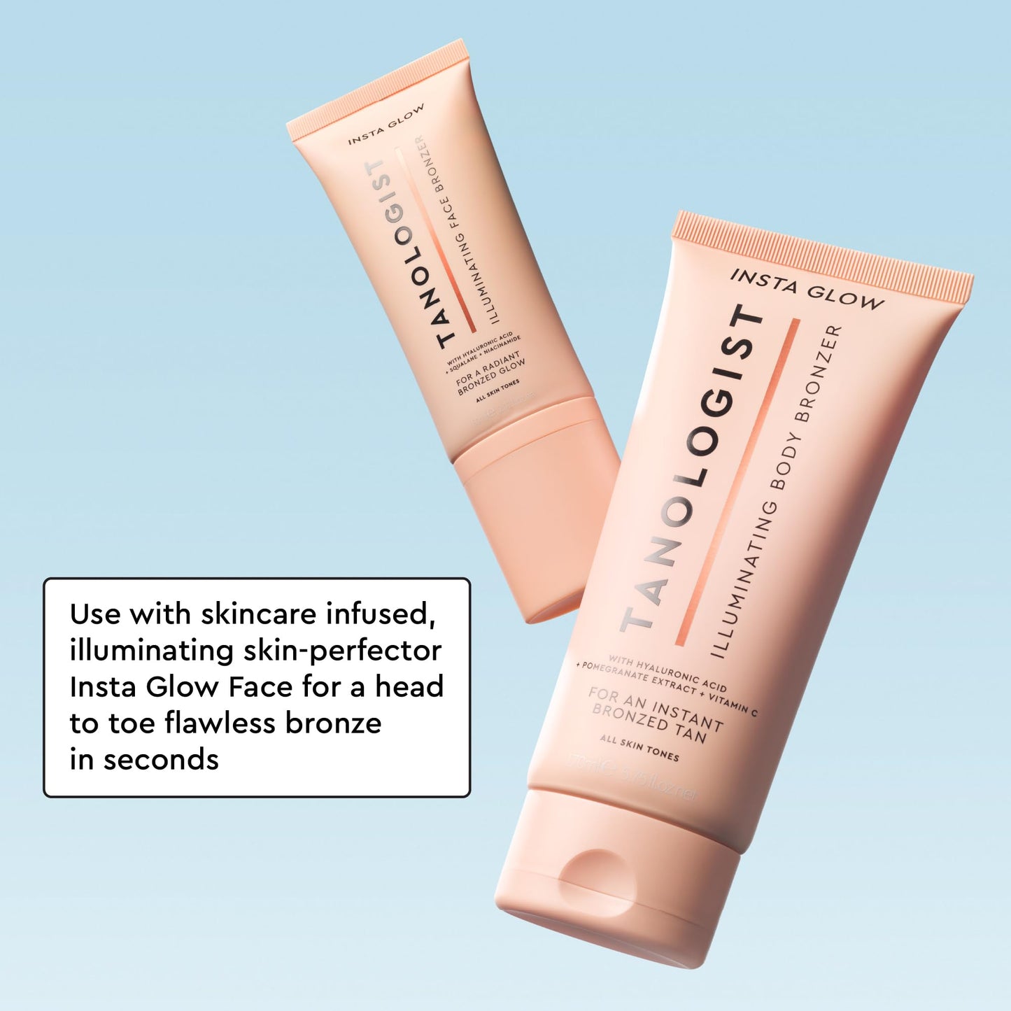 Tanologist Insta Glow Body Bronzer, Instant Illuminating Self-Tan, Hyaluronic Acid & Vitamin C, Streak-Free, Radiant Finish For All Skin Tones, 5.75 fl oz/170 ml Tube