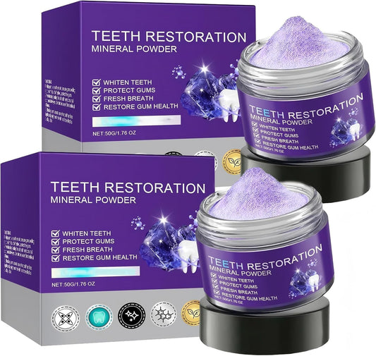 2 Pcs Teeth Restoration Mineral Powder Mineral whitening for Freshen Breath Whitening Natural Teethrestoration Powder Effective in Strengthening and Gums