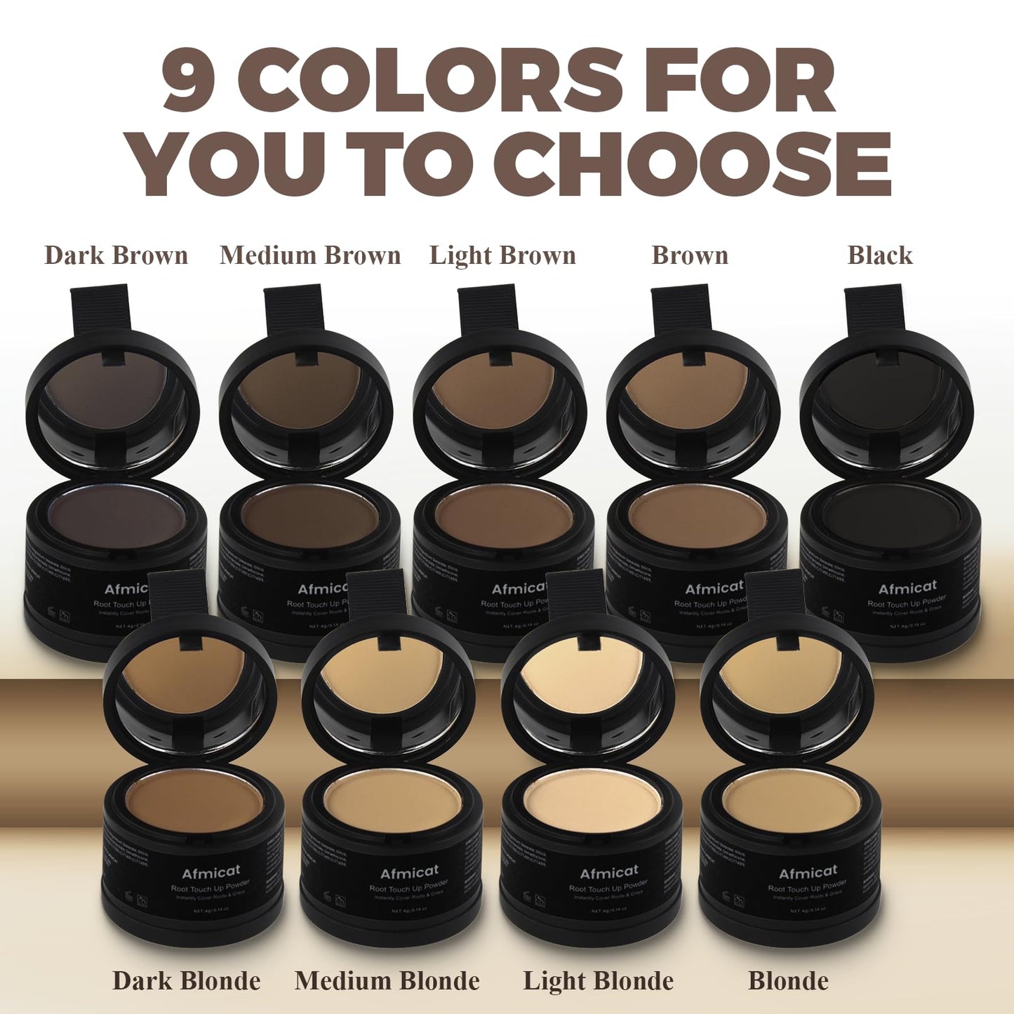 Instant Hairline Powder, Root Touch Up Hair Color for Gray Coverage and Thinning Hair, Root Cover Up Conceals Hair Loss & Bald Spots, Natural and Non-Greasy Hair Color for Women & Men, Light-Brown