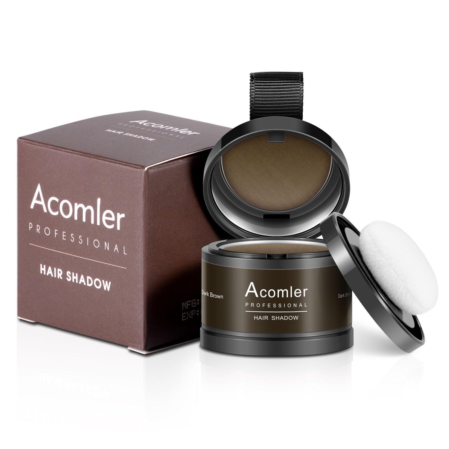 Acomler Instantly Root Touch Up Hairline Shadow Powder,Root Cover Up Hair Color,Dark Brown for Thinning Hair, Grey Hair Coverage Hair Powder for Women with Eyebrows,Beard Line,Bald Spots (Dark Brown)