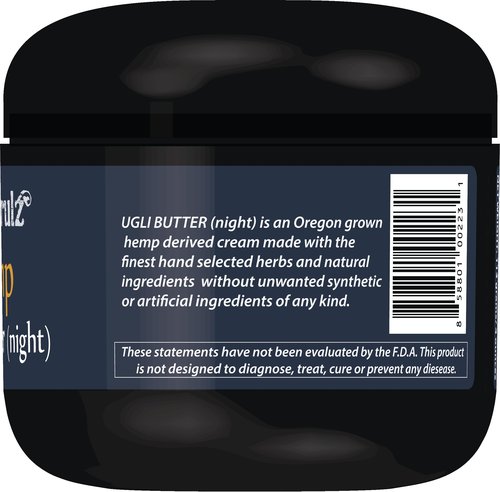 Naturulz Ugli Butter Night Hemp Cream 4 OUNCE- NIGHT TIME HEMP CREAM, SUPPORTING RESTFUL LEGS, HEALTHY SLEEP With Lavender, Chamomile, Passionflower and Oregon Grown HEMP Extract