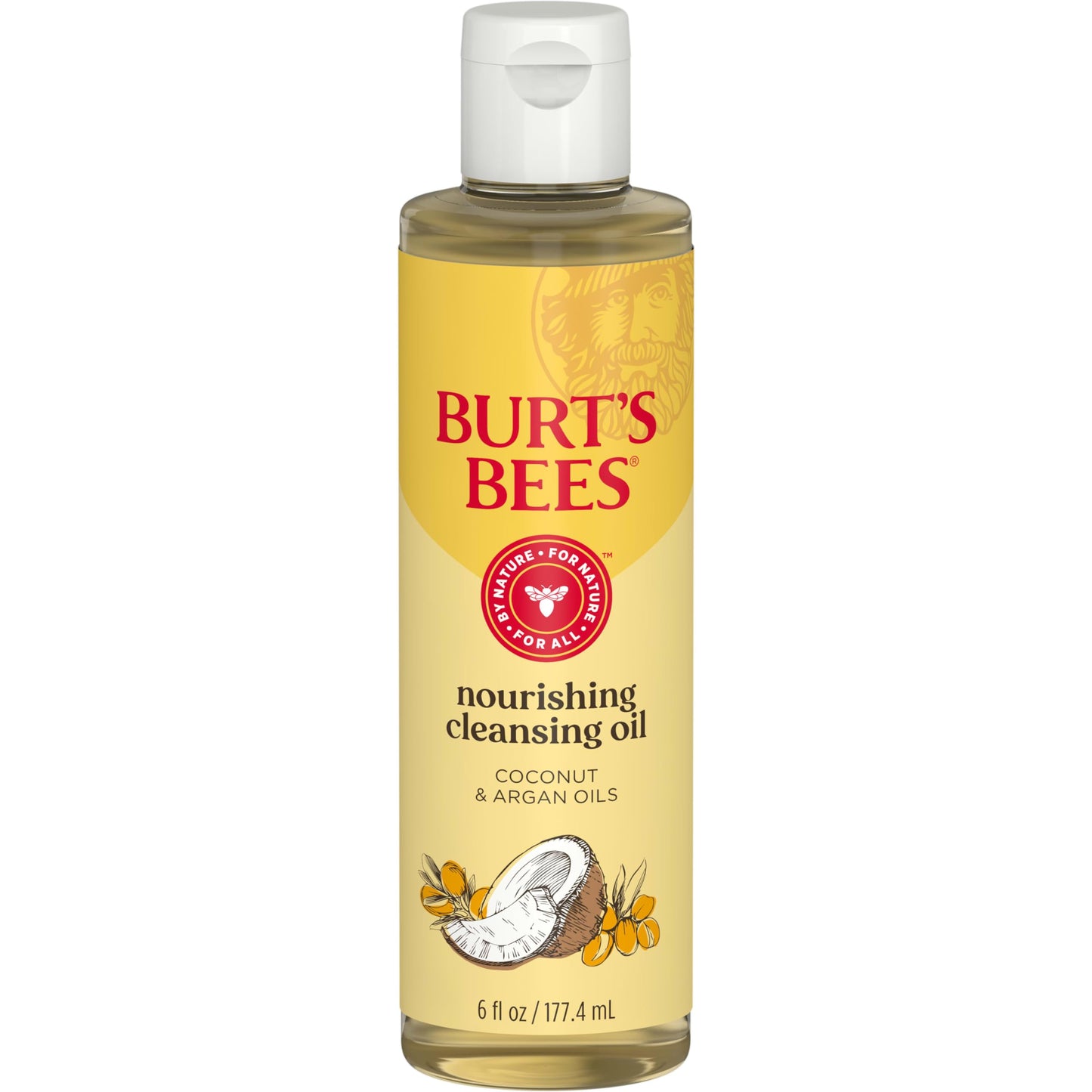 Burt's Bees Nourishing Cleansing Oil With Coconut and Argan Oils, Cleansing Face Oil for Normal to Dry Skin, College Back to School Dorm Essentials, Natural Origin Skin Care, 6 fl. oz. Bottle