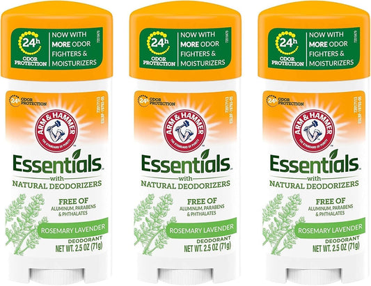 Arm & Hammer Essentials Natural Deodorant, Fresh - 2.5 oz - 3 pk
